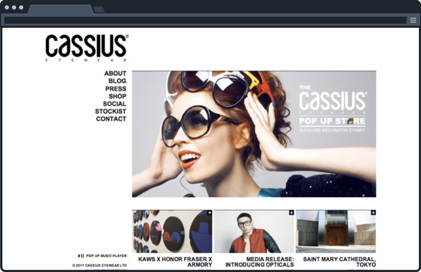 Cassius Eyewear homepage
